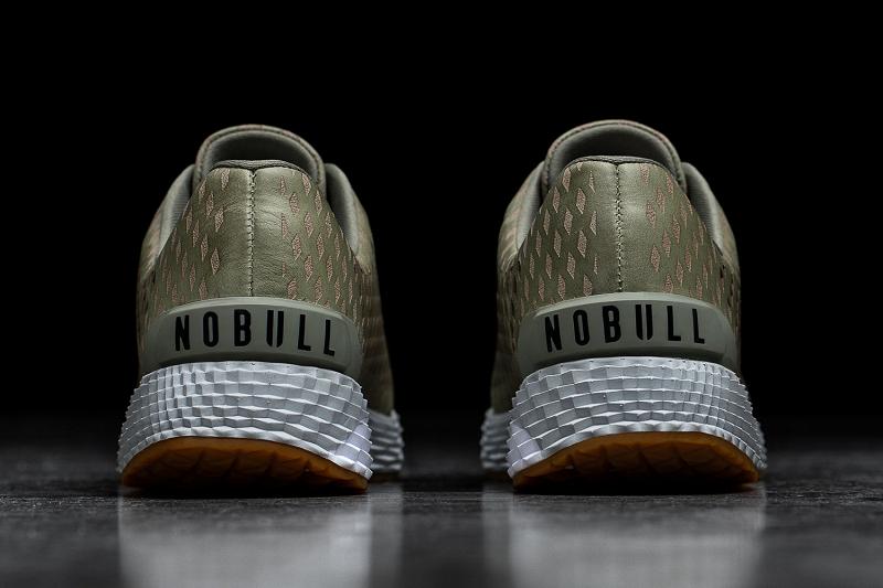 Nobull Sage Leather Runner Women's Running Shoes Olive | USA X1667Y